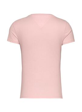 T-shirt Tommy Jeans Essential Logo rose pour femme