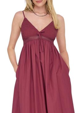Robe Only Briar grenat pour femme