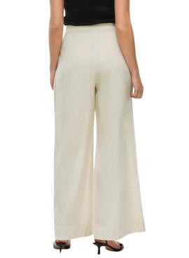 Pantalon Vila Etni beige pour femme