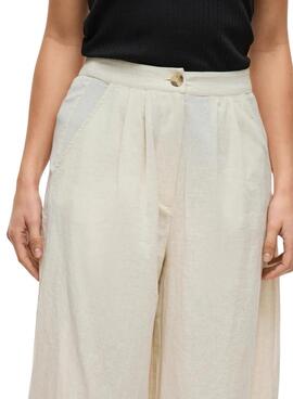 Pantalon Vila Etni beige pour femme