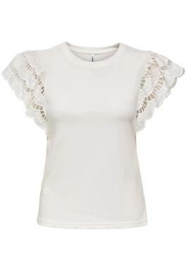 T-shirt Only Macy blanc pour femme  