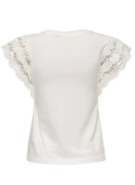 T-shirt Only Macy blanc pour femme  