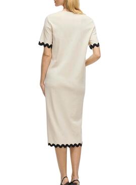 Robe Vila Calisa beige pour femme