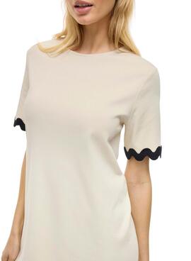 Robe Vila Calisa beige pour femme