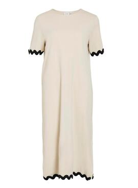 Robe Vila Calisa beige pour femme