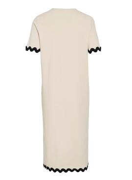 Robe Vila Calisa beige pour femme
