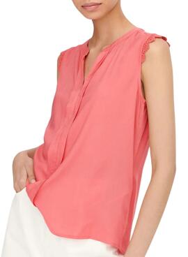 Blouse Only Kimmi Corail pour femme.