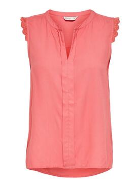 Blouse Only Kimmi Corail pour femme.
