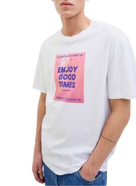 T-shirt Jack and Jones Porto blanc pour homme