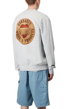 Sweatshirt Carhartt Button gris pour homme