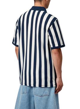 Polo Carhartt Boyton bleu et blanc pour homme