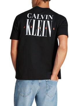 T-shirt Calvin Klein Jeans Serif noir pour homme