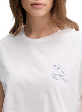 T-shirt Pepe Jeans Virginia blanc pour femme