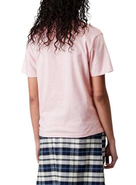 T-shirt Carhartt Script rose pour femme.