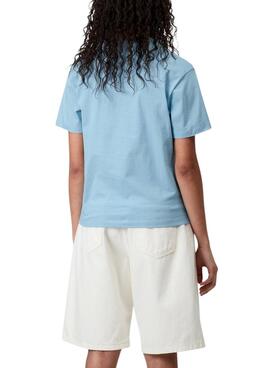 T-shirt Carhartt Script bleue pour femme