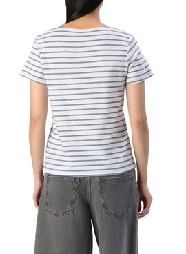 T-shirt Pepe Jeans Elba rayures bleues et rouges pour femme