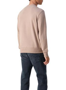 Sweatshirt Calvin Klein Label marron pour homme