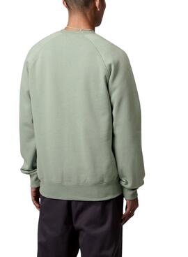 Sweatshirt Carhartt Chase col rond vert pour homme