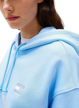 Sweatshirt Tommy Jeans Boxy bleue pour femme