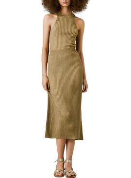 Jupe Pepe Jeans Celia dorée pour femme