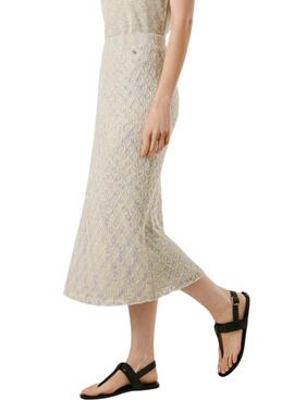 Jupe Pepe Jeans Claire beige pour femme