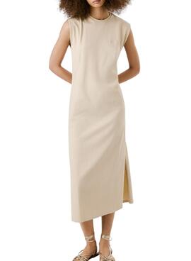 Robe Pepe Jeans Ari beige pour femme