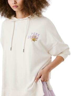 Sweatshirt Pepe Jeans Angy blanc pour femme