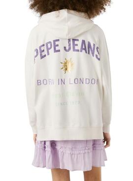 Sweatshirt Pepe Jeans Angy blanc pour femme