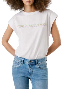 T-shirt Pepe Jeans Aurore blanc pour femme