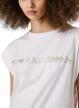 T-shirt Pepe Jeans Aurore blanc pour femme
