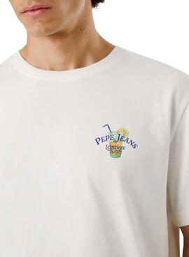 T-shirt Pepe Jeans Tate blanc pour homme
