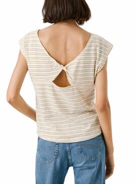 T-shirt Pepe Jeans Alex beige pour femme