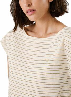 T-shirt Pepe Jeans Alex beige pour femme