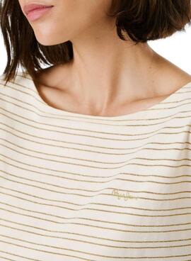 T-shirt Pepe Jeans Alex beige pour femme