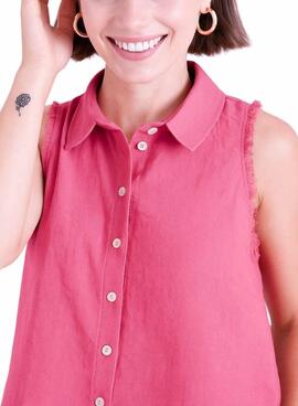 Chemise Naf Naf délavée rose pour femme
