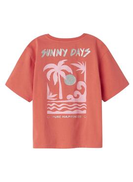 T-shirt Name It Jely corail pour fille