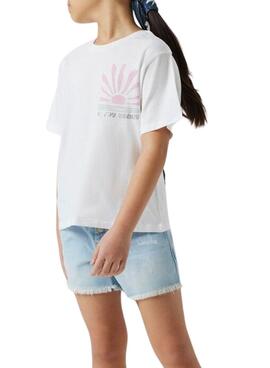 T-shirt Name It Jely blanc pour fille
