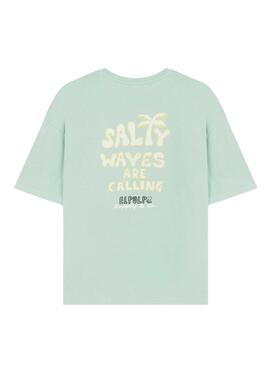 T-shirt Le Poulpe Salty Waves turquoise pour homme