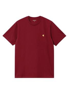 T-shirt Carhartt Chase grenat pour homme