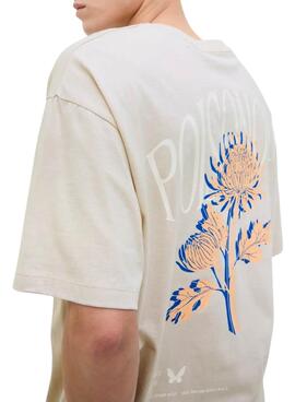 T-shirt Jack and Jones Charge beige pour homme