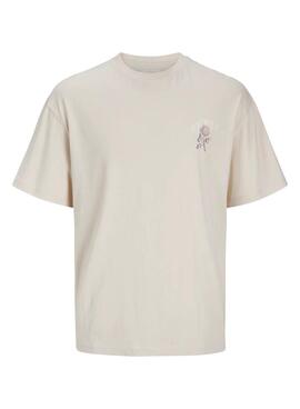 T-shirt Jack and Jones Charge beige pour homme