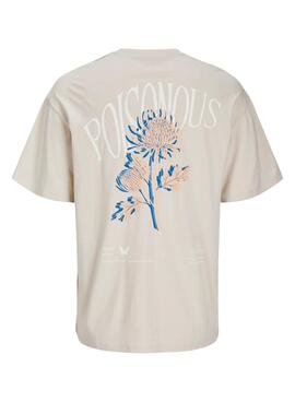 T-shirt Jack and Jones Charge beige pour homme