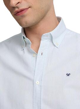 Chemise Silbon Oxford à rayures vertes pour homme
