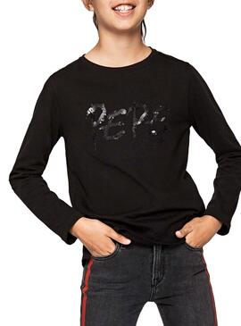 T-Shirt Jeans Pepe Marice Noir Fille