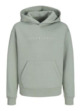 Sweat à capuche Jack and Jones Star vert pour enfant