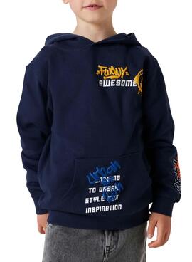 Sweat à capuche Name It Lucian bleu marine pour garçon