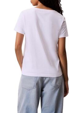T-shirt Calvin Klein Jeans Monogram blanc pour femme