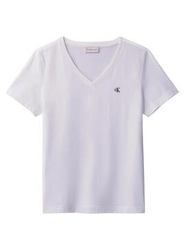 T-shirt Calvin Klein Jeans Monogram blanc pour femme