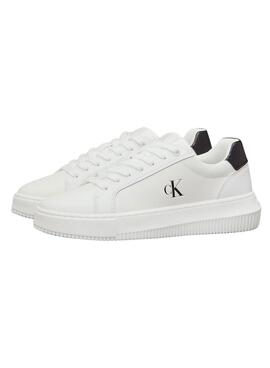 Sneakers Calvin Klein Jeans Classic Cupsole blanc pour femme.