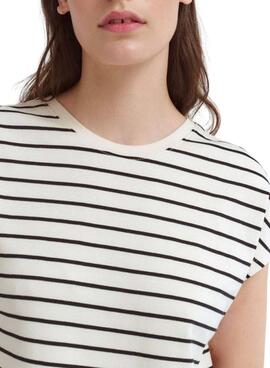 Robe Vila Visinny beige à rayures noires imprimées pour femme